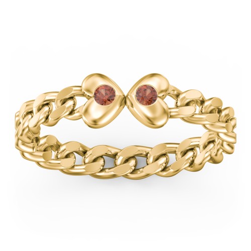 Curb Link Chain Heart Ring