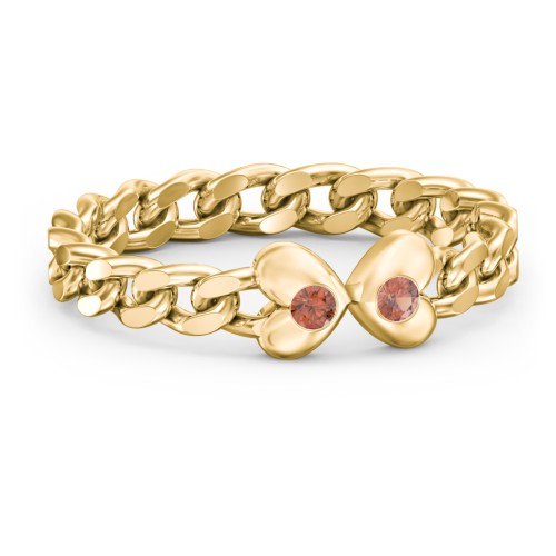 Curb Link Chain Heart Ring