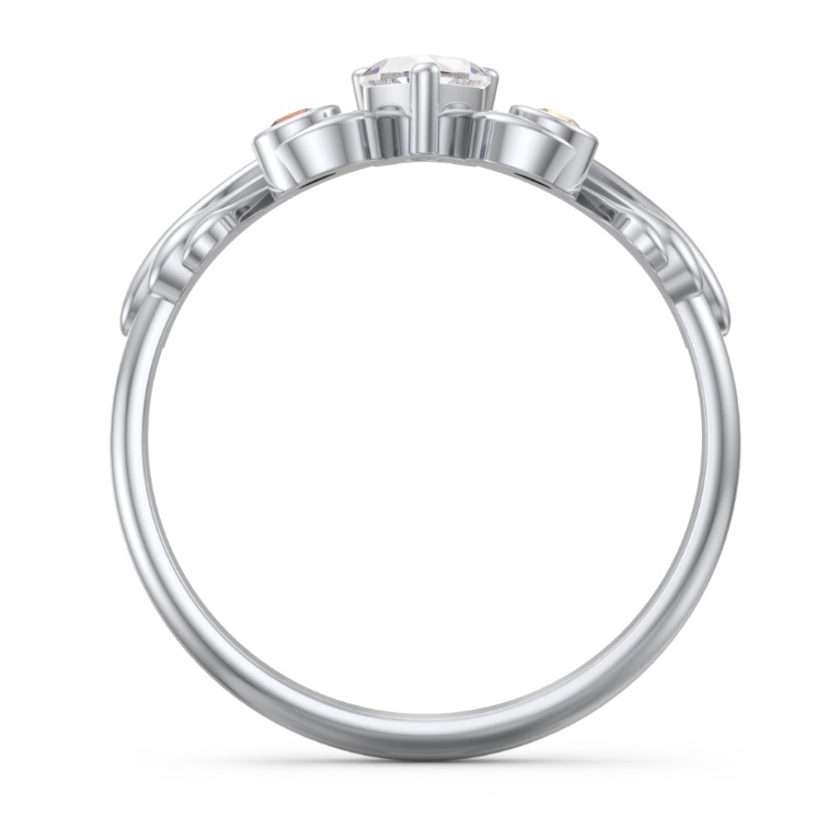 Angel Wing Ring with Heart Shaped Gemstone Jewlr