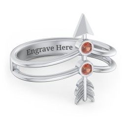 Cupid's Arrow Ring in 925 Sterling Silver with Garnet