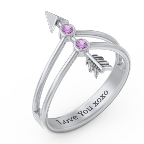 Cupid's Arrow Ring – Sterling Silver with Amethyst