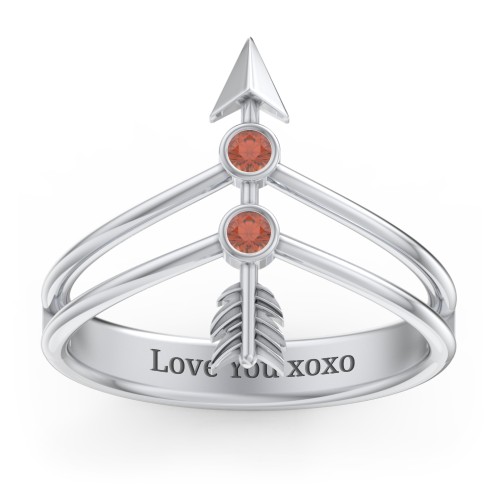 Cupid's Arrow Ring – Sterling Silver with Garnet