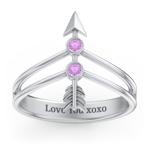 Cupid's Arrow Ring – Sterling Silver with Amethyst