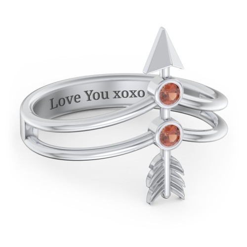 Cupid's Arrow Ring – Sterling Silver with Garnet