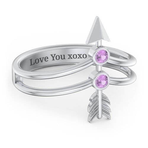 Cupid's Arrow Ring – Sterling Silver with Amethyst