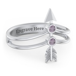 Cupid's Arrow Ring in 925 Sterling Silver with Alexandrite