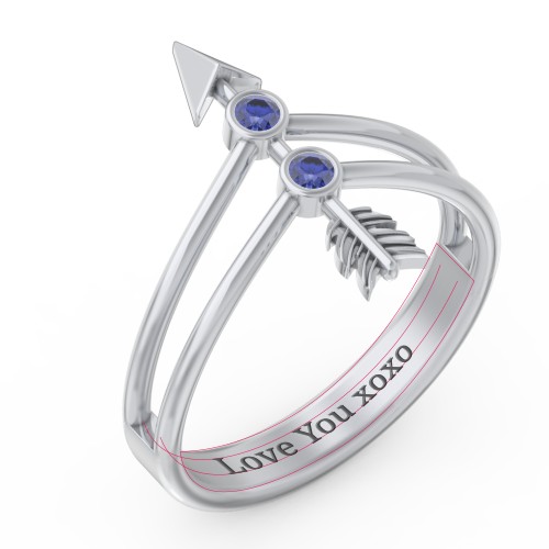 Cupid's Arrow Ring – Sterling Silver with Blue Sapphire