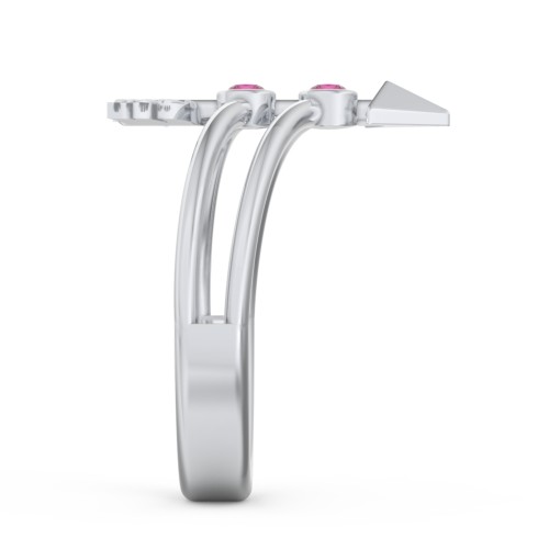 Cupid's Arrow Ring – Sterling Silver with Ruby