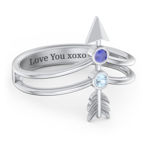 Cupid's Arrow Ring – Sterling Silver with Blue Sapphire and Blue Topaz