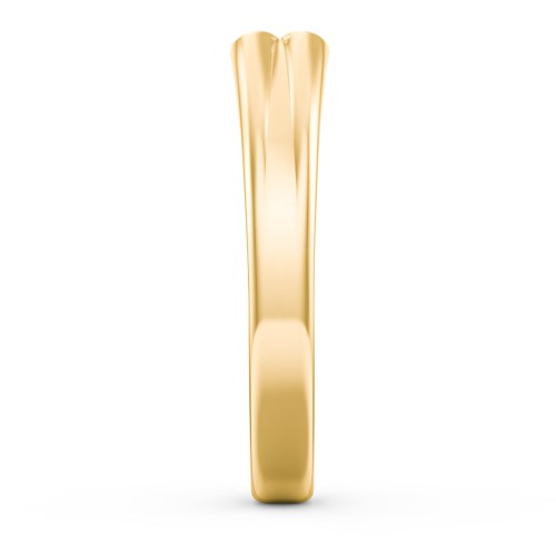 Engravable Open Cuff Heart Ring – 10K Yellow Gold