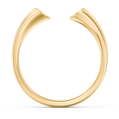 Engravable Open Cuff Heart Ring – 10K Yellow Gold