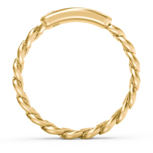 Heart Chain Link Ring with Nameplate – 18K Gold Plated Silver with Pink Tourmaline and Citrine