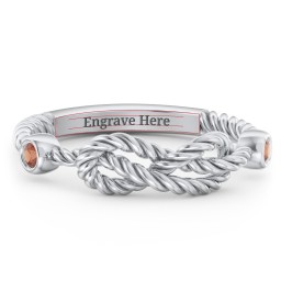 Rope Infinity Ring with Gemstones