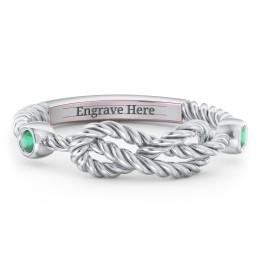 Rope Infinity Ring with Gemstones