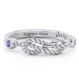 Rope Infinity Ring with Gemstones