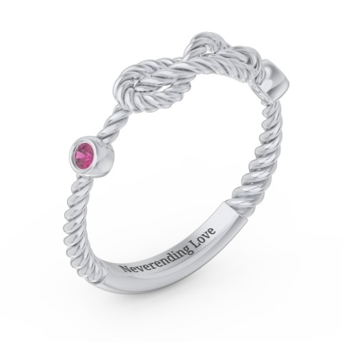 Rope Infinity Ring with Gemstones