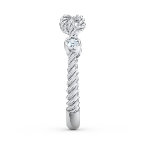 Rope Infinity Ring with Gemstones