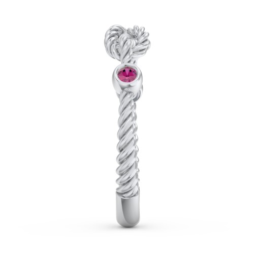 Rope Infinity Ring with Gemstones