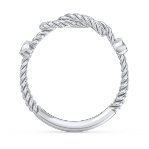 Rope Infinity Ring with Gemstones