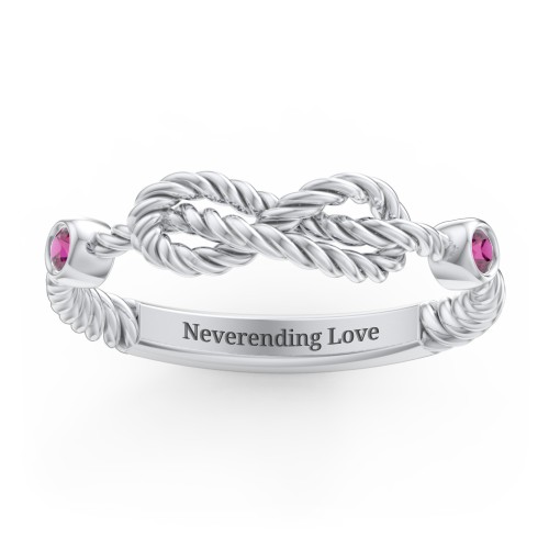 Rope Infinity Ring with Gemstones