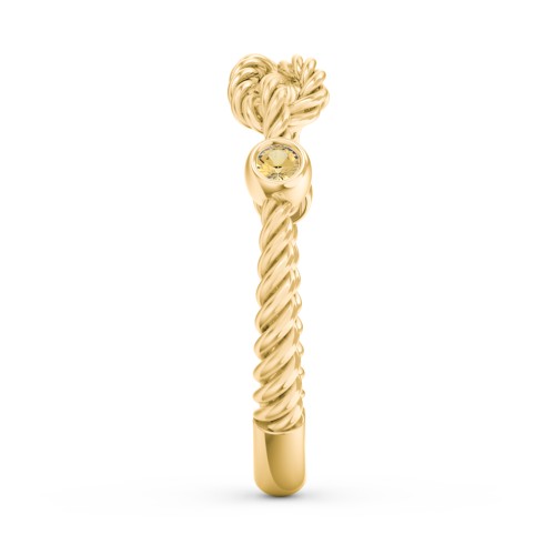 Rope Infinity Ring with Gemstones – 18K Gold Plated Silver with Citrine