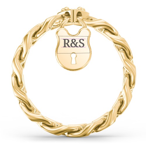 Engravable Curb Chain Lock Ring