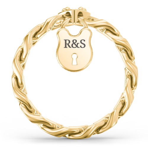 Engravable Curb Chain Lock Ring
