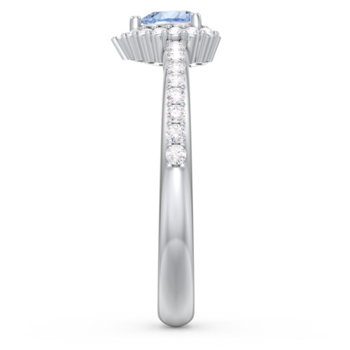 Halo Heart Ring with Accented Band