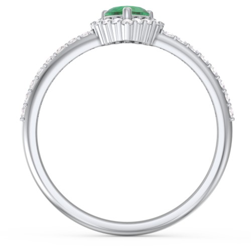 Halo Heart Ring with Accented Band