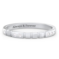 "Love" Morse Code Ring with Accents – 10K Yellow Gold with White Premium Zirconia