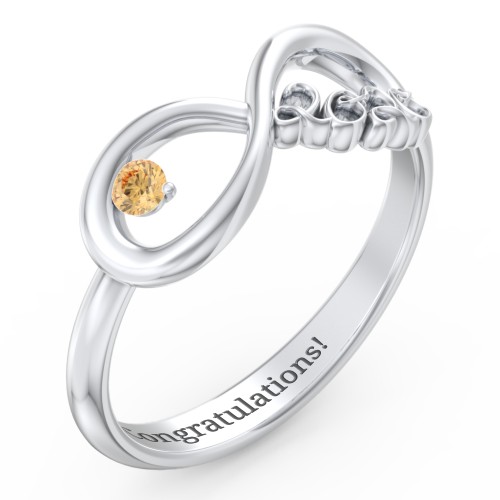2020 Infinity Ring with Birthstone – Sterling Silver with Citrine