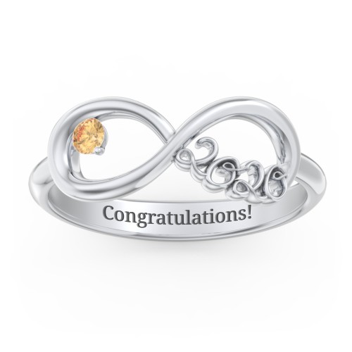 2020 Infinity Ring with Birthstone – Sterling Silver with Citrine