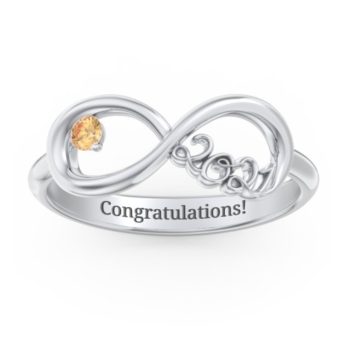 2021 Infinity Ring with Birthstone – Sterling Silver with Citrine