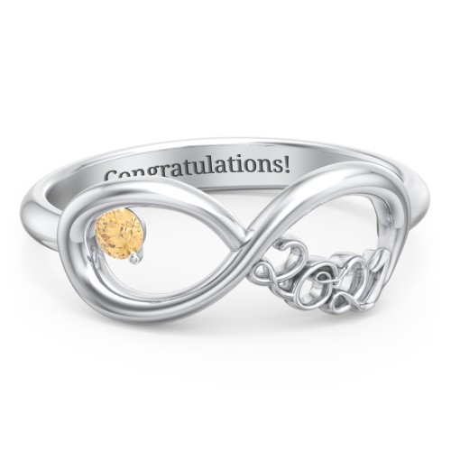 2021 Infinity Ring with Birthstone – Sterling Silver with Citrine