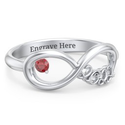 2022 Infinity Ring with Birthstone in 925 Sterling Silver