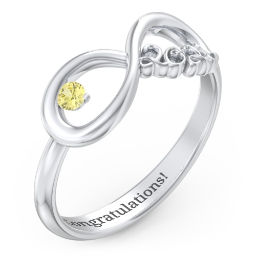 2022 Infinity Ring with Birthstone – Sterling Silver with Citrine