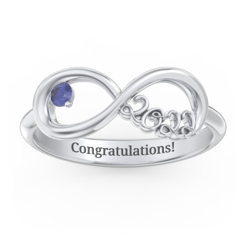 2022 Infinity Ring with Birthstone – Sterling Silver with Blue Sapphire