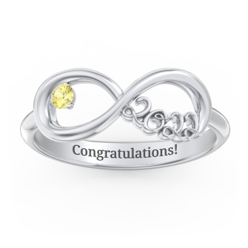 2022 Infinity Ring with Birthstone – Sterling Silver with Citrine