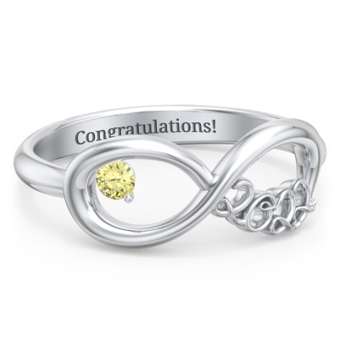 2022 Infinity Ring with Birthstone – Sterling Silver with Citrine