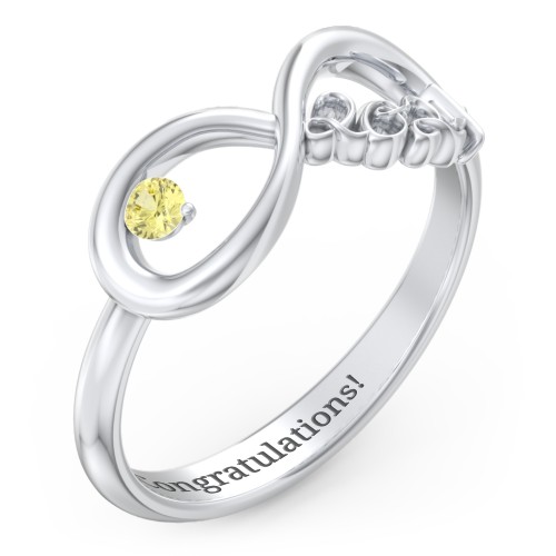 2024 Infinity Ring with Birthstone – Sterling Silver with Citrine