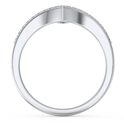 Marquise Birthstone V-Shape Ring With Accents