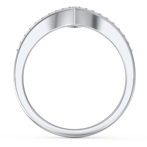 Marquise Birthstone V-Shape Ring With Accents