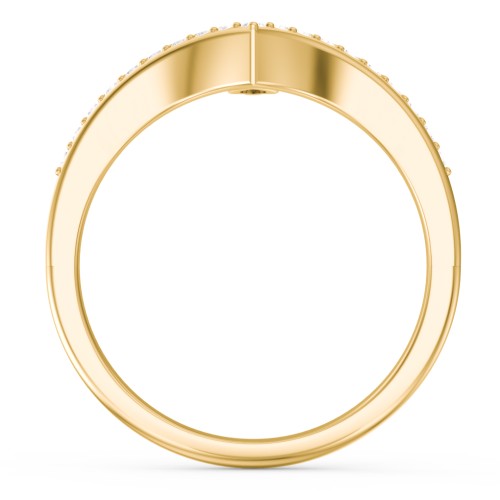 Marquise Birthstone V-Shape Ring With Accents – 18K Gold Plated Silver with Cubic Zirconia and White Premium Zirconia