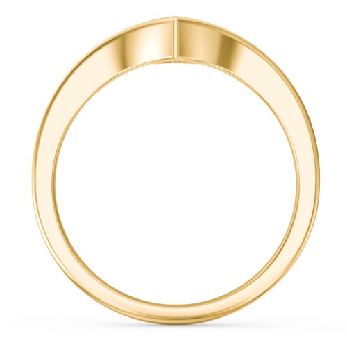 Round Birthstone V-Shape Ring – 18K Gold Plated Silver with Lab Diamond
