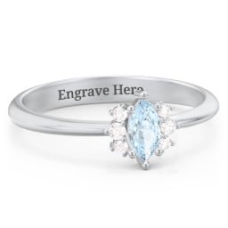 Marquise Birthstone Ring with Accents