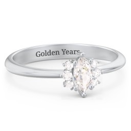 Marquise Birthstone Ring with Accents