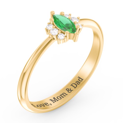 Marquise Birthstone Ring with Accents