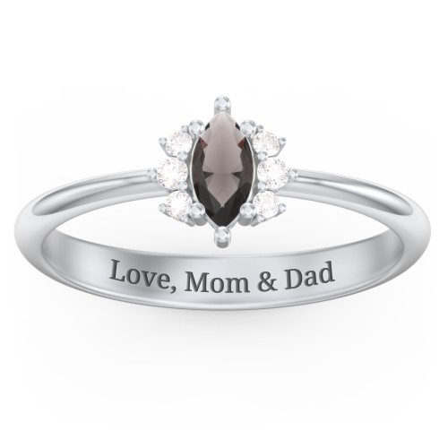 Marquise Birthstone Ring with Accents