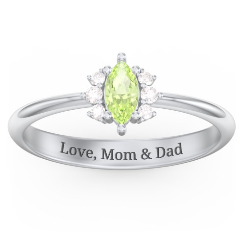 Marquise Birthstone Ring with Accents