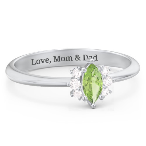 Marquise Birthstone Ring with Accents